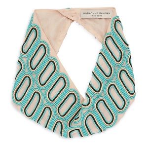 Mignonne Gavigan Thora Embroidered Silk Charmeuse Scarf Necklace